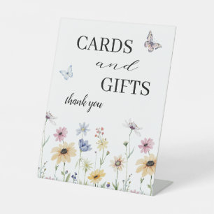 Modern Wildflower Floral Wedding Cards & Gifts     Pedestal Sign