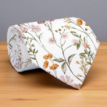Modern Wildflower Garden Flowers Spring Meadow Tie<br><div class="desc">Add a refined botanical touch to your wardrobe with this Modern Wildflower Garden neck tie. Featuring clean, minimalist illustrations of spring meadow flowers, this tie blends contemporary style with natural beauty. The soft florals and subtle colour palette make it perfect for modern weddings, garden events, or everyday professional wear. A...</div>