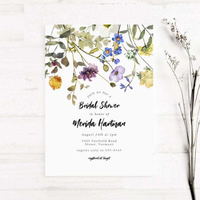 Modern Wildflower Garden Greenery Bridal Shower Invitation (Creator Uploaded)