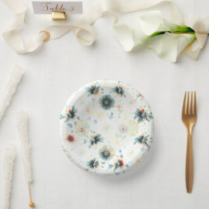 Modern Wildflower Garden Paper Plates