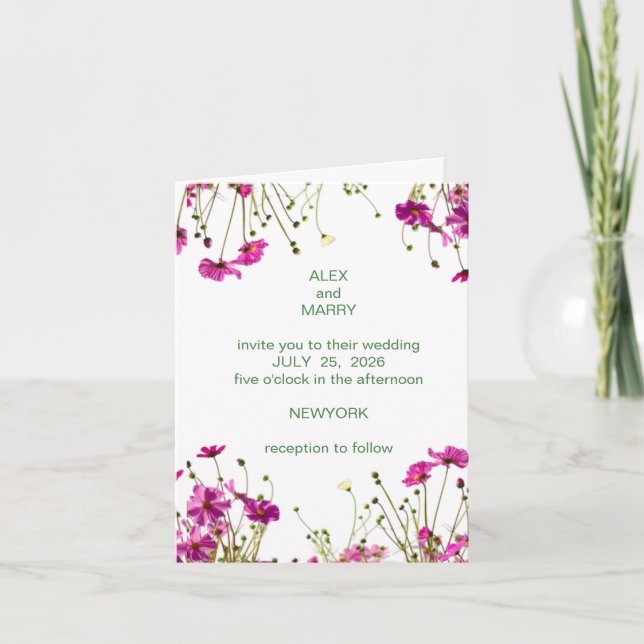 Modern Wildflower Garden  Wedding Invitation  (Front)
