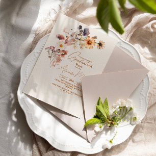 Modern Wildflower Graduation Invitation