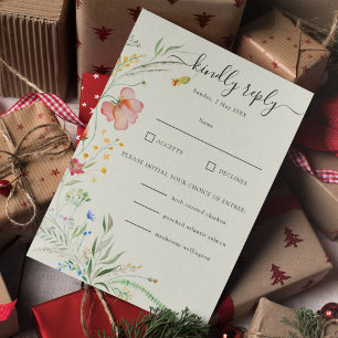 Modern Wildflower Minimal Elegant Wedding Invitation