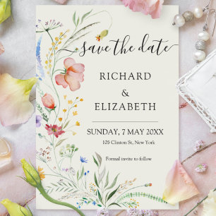 Modern Wildflower Minimal Elegant Wedding Invitation