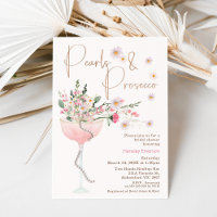 Modern Wildflower Pearl and Prosecco Bridal Shower