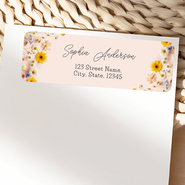 Modern Wildflower Return Address Label (Creator Uploaded)