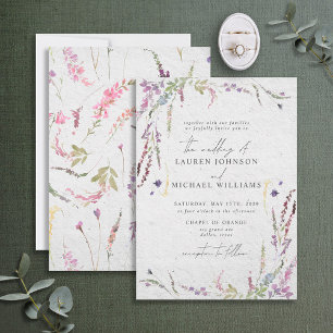 Modern Wildflower Watercolor Invitation