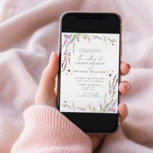 Modern Wildflower Watercolor Invitation