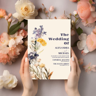 Modern Wildflower Wedding  Invitation