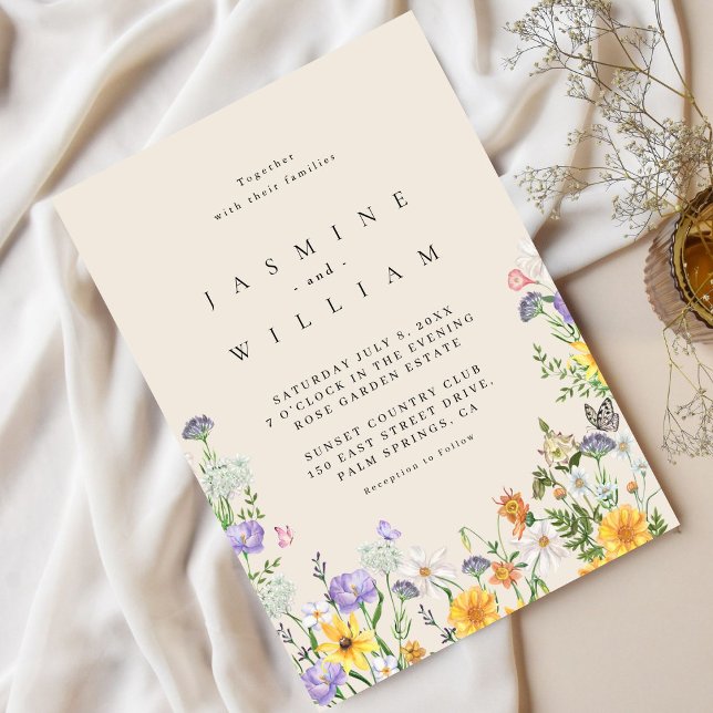 Modern Wildflower  Wedding  Invitation (Creator Uploaded)