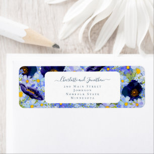 Modern Wildflower Wedding Return Address Label