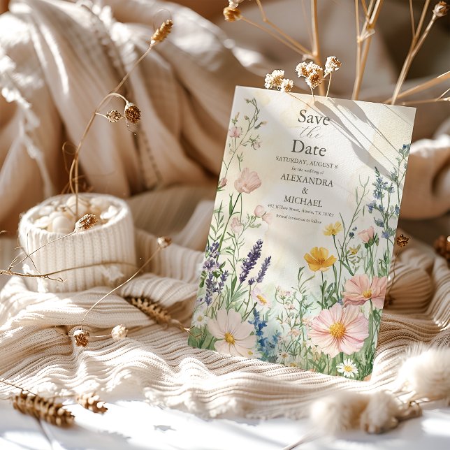 Modern Wildflower  Wedding Save The Date (Creator Uploaded)