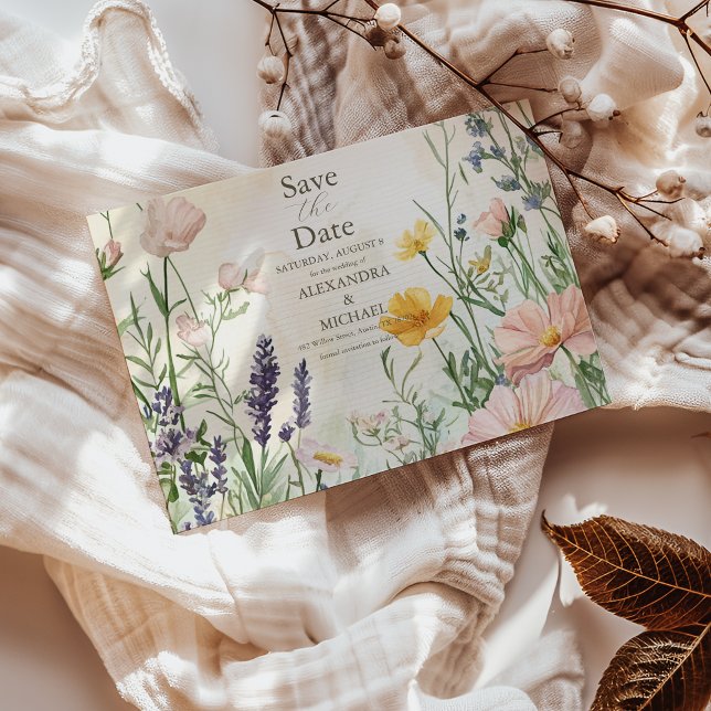 Modern Wildflower  Wedding Save The Date (Creator Uploaded)