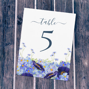 Modern Wildflower Wedding Table Number