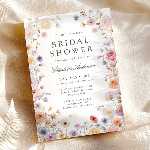 Modern Wildflowers Bridal Shower Invitation