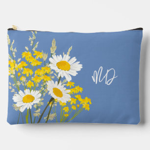 Modern Wildflowers Custom Monogram  Accessory Pouc Pouch