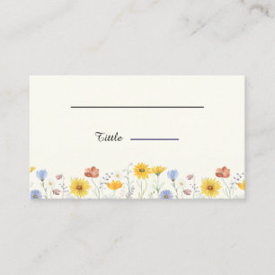 Modern wildflowers spring wedding place card