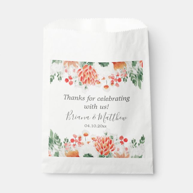 Modern Wildflowers Trendy Floral Favour Bag (Front)