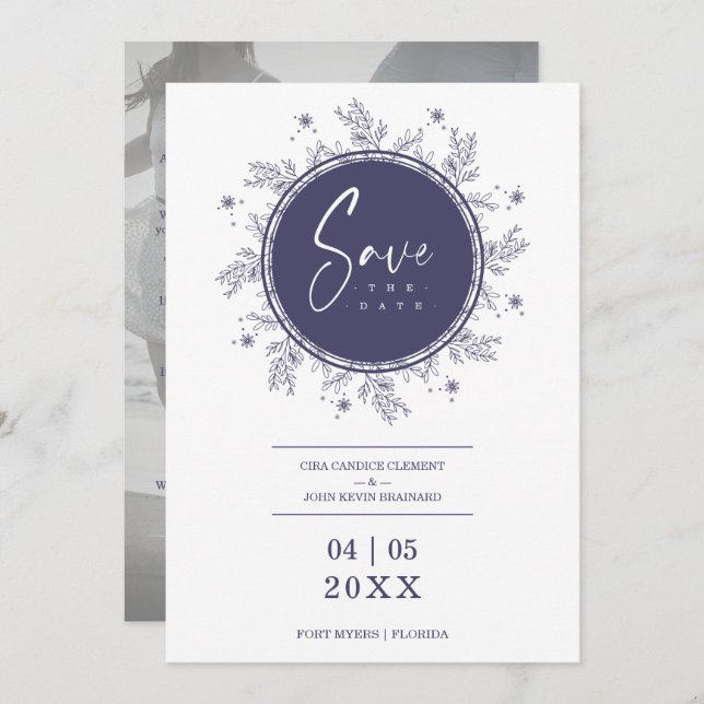 Modern Wildflowers Whimsical Script Custom Photo (Front/Back)