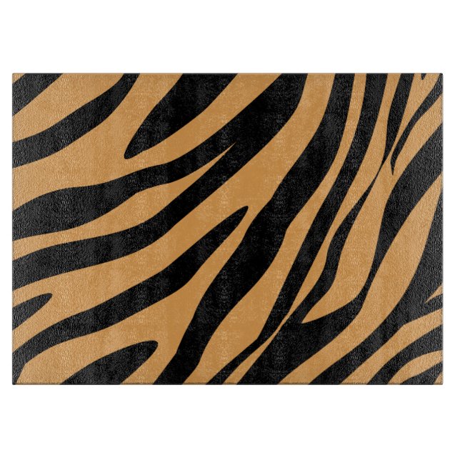 Modern Wildlife Bengal Tiger Animal Print Pattern Cutting Board (Front)
