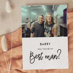 Modern Will you be my best man photo card