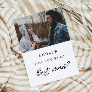 Modern Will you be my best man photo card