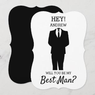 Modern Will You Be My Best Man? Wedding Invitation