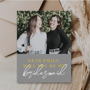 Modern Will You Be My Bridesmaid Proposal Card