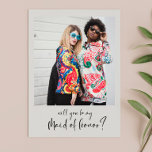 Modern Will you be my maid of honour photo card<br><div class="desc">Minimalist yet striking: adopt this modern typographic design for your wedding stationery. Fully customisable text,  colours and backgrounds.</div>