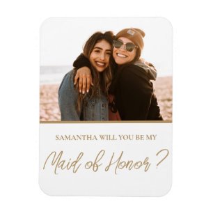 Modern Will You Be My Maid of Honour Photo Magnet