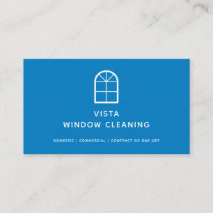 Modern Window Cleaning Blue Minimalist Business Card