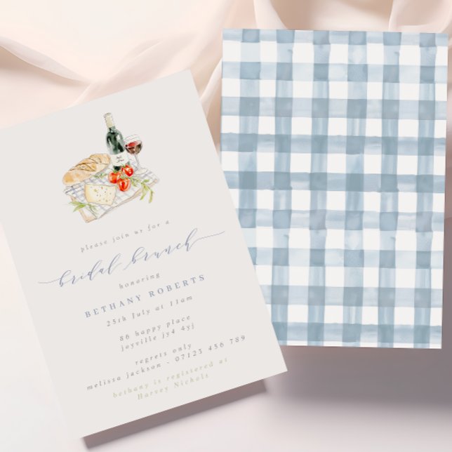 Modern Wine & Cheese Bridal Brunch Picnic Invitation (Creator Uploaded)