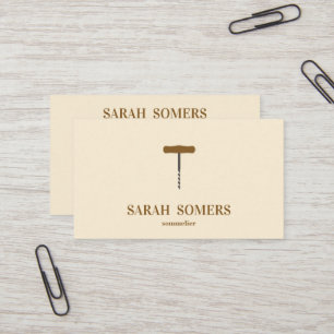 Modern Wine Stain Corkscrew Sommelier Bartender Business Card