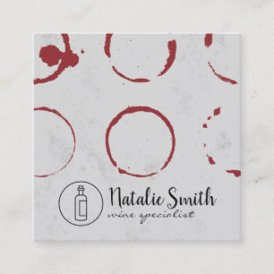 Modern Wine Stain Square Business Card