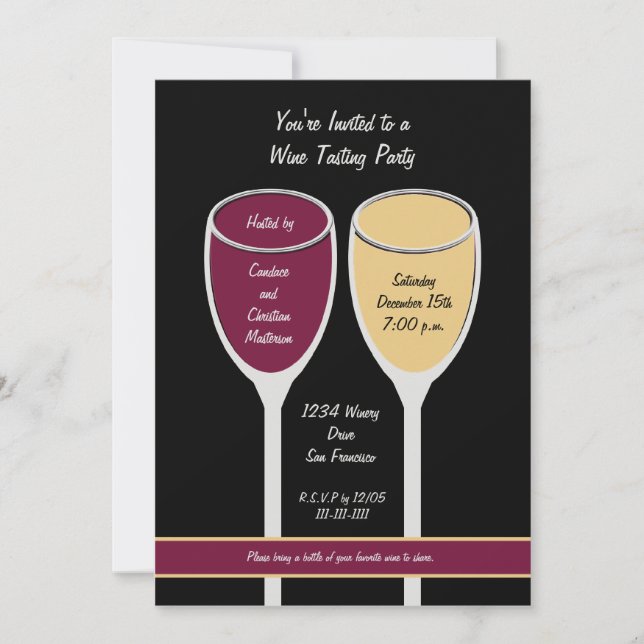 Modern Wine Tasting Party Invitation (Front)