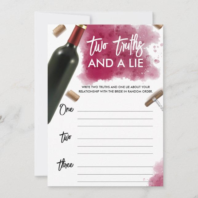 Modern Wine Two Truths and a Lie Game Card (Front)
