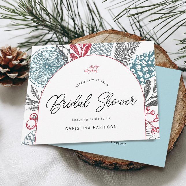 Modern Winter Bridal Shower Greenery Invitation (Modern Winter Bridal Shower Greenery Invitation)