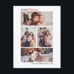 Modern Winter Christmas Photo Collage Holiday Postcard<br><div class="desc">Minimal and elegant design printed Modern Winter Christmas Four Photo Collage Holiday Postcard that can be customised with your text. Please click the "Customise it" button and use our design tool to modify this template. Check out the Graphic Art Design store for other products that match this design!</div>