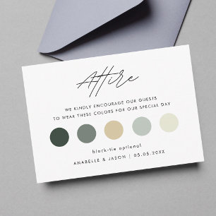 Modern Winter Colour Palette Wedding Guest Attire Enclosure Card