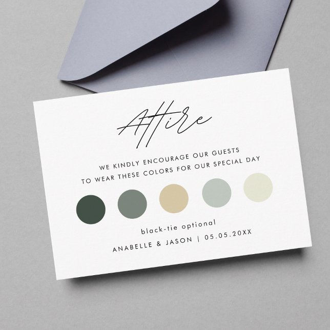 Modern Winter Colour Palette Wedding Guest Attire Enclosure Card (Creator Uploaded)