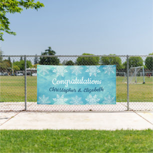 Modern Winter Congratulations Engagement Wedding Banner