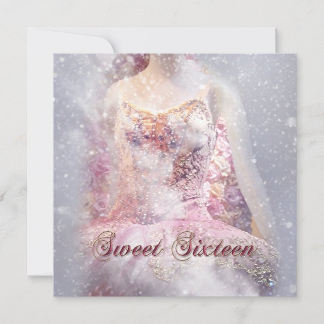 Modern Winter Dance Sweet Sixteen Invitation (Front)