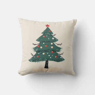 Modern Winter Evergreen Christmas Tree pillow