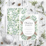 Modern Winter Fir Cone Christmas Party Invitation<br><div class="desc">What better way to get into the holiday spirit than by hosting a Modern Winter Fir Cone Christmas party? This rustic and modern holiday card is the perfect way to invite your family and friends to an annual holiday party, or the annual corporate party. The beautiful watercolor fir cones design...</div>