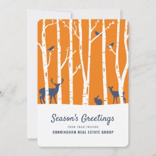 Modern Winter Forest   Season's Greetings Holiday Card