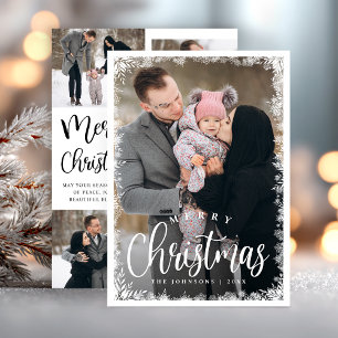 Modern Winter Photo Elegant Christmas Holiday Card