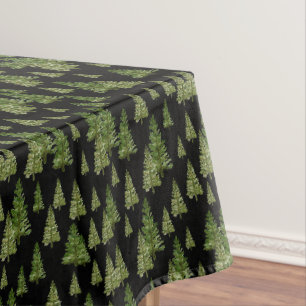 Modern Winter Pine Watercolor Theme Tablecloth