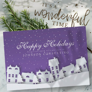 Modern Winter Scene Holiday Greetings Card