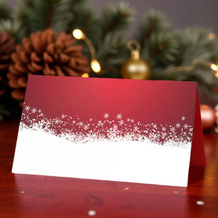 Modern Winter Snow    Holiday Place Card