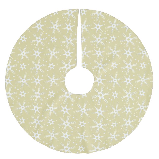 Modern Winter Snowflake All-Over Print Tree Skirt (Front)